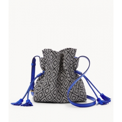 Fossil Rayna Crossbody Drawstring In Black White RSM